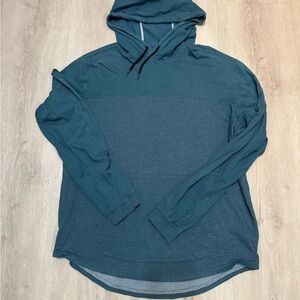 Hurley Men’s Pullover Teal Hooded Sweatshirt Nike Dri Fit Material - L